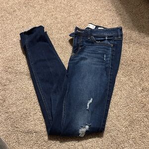 Hollister Dark Blue Distressed Skinny Jeans